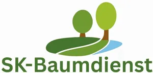 Logo von SK-Baumdienst: zwei Bäume auf grüner Fläche